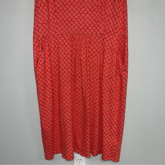 Boden Dress Size 18 US Long Red Pop Rainbow Dot Melinda Jersey V-Neck Midi - Picture 6 of 15